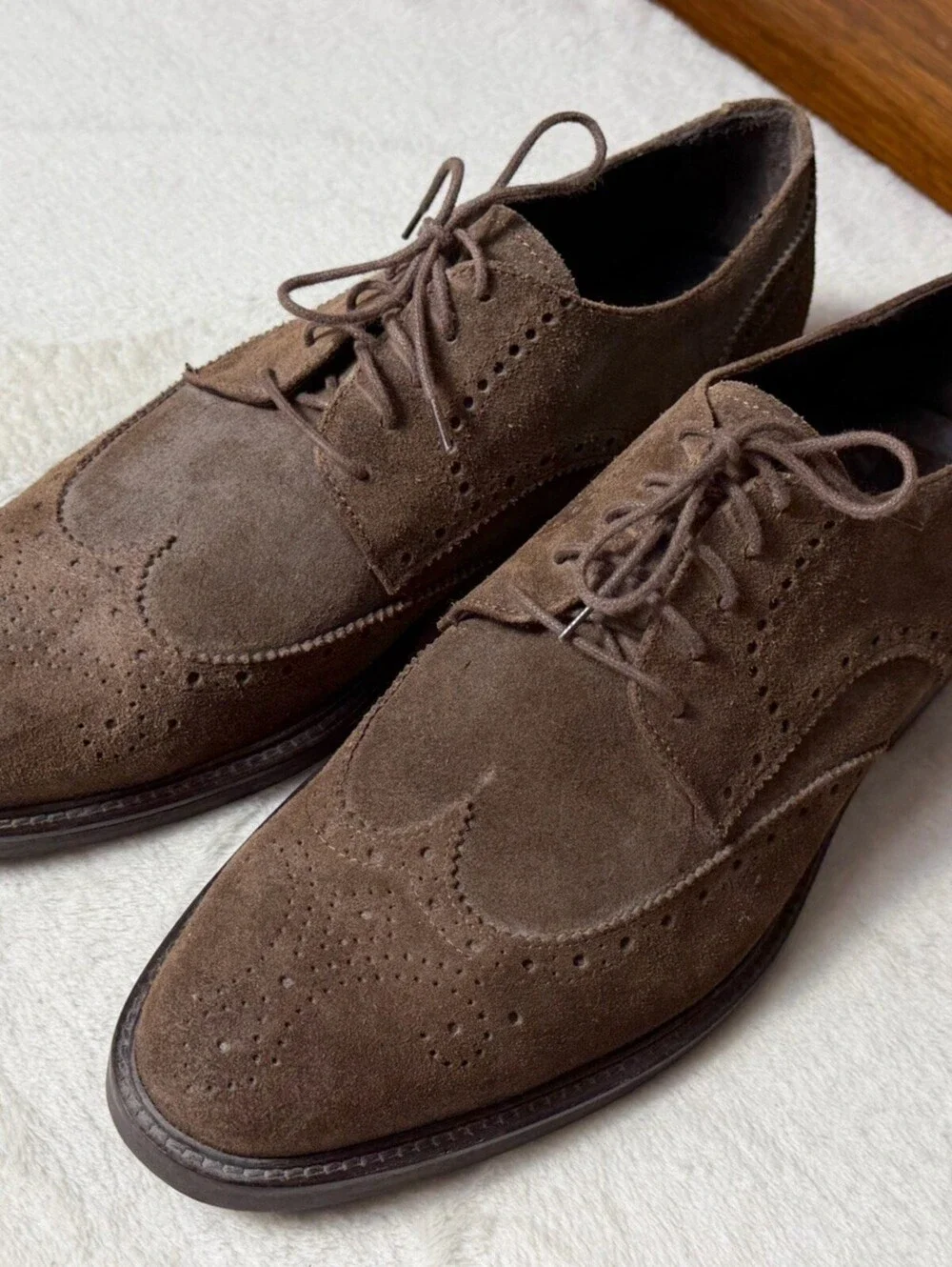 To Boot New York Adam Derrick Mens 11 Brown Suede Wingtip Brogue Oxford Shoes